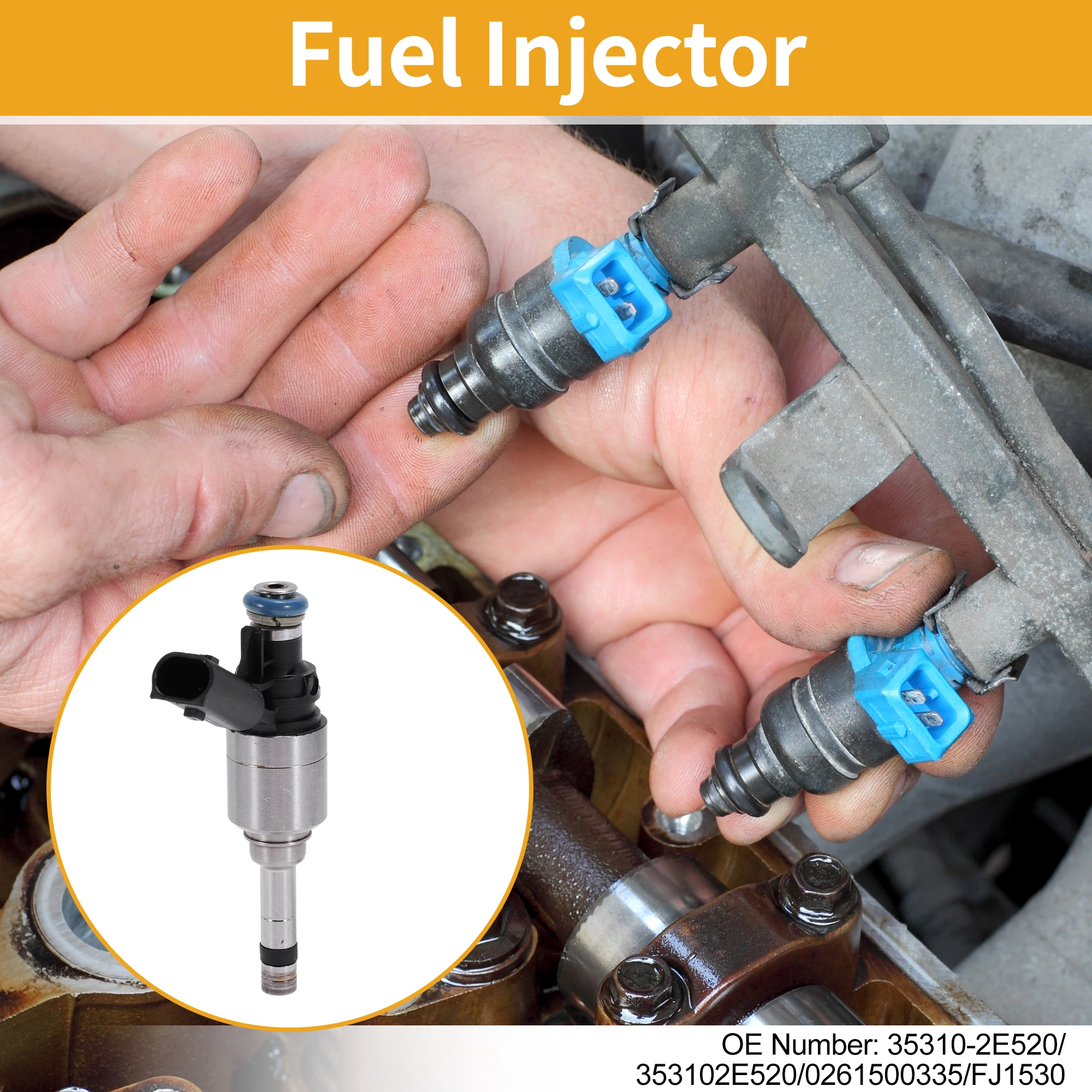 

UXCELL 1 Pc No.35310-2E520 Fuel Injector for Hyundai Elantra GT Base 2.0L L4 Gas 2018-2020 Car Engine Flow Match Fuel Nozzle
