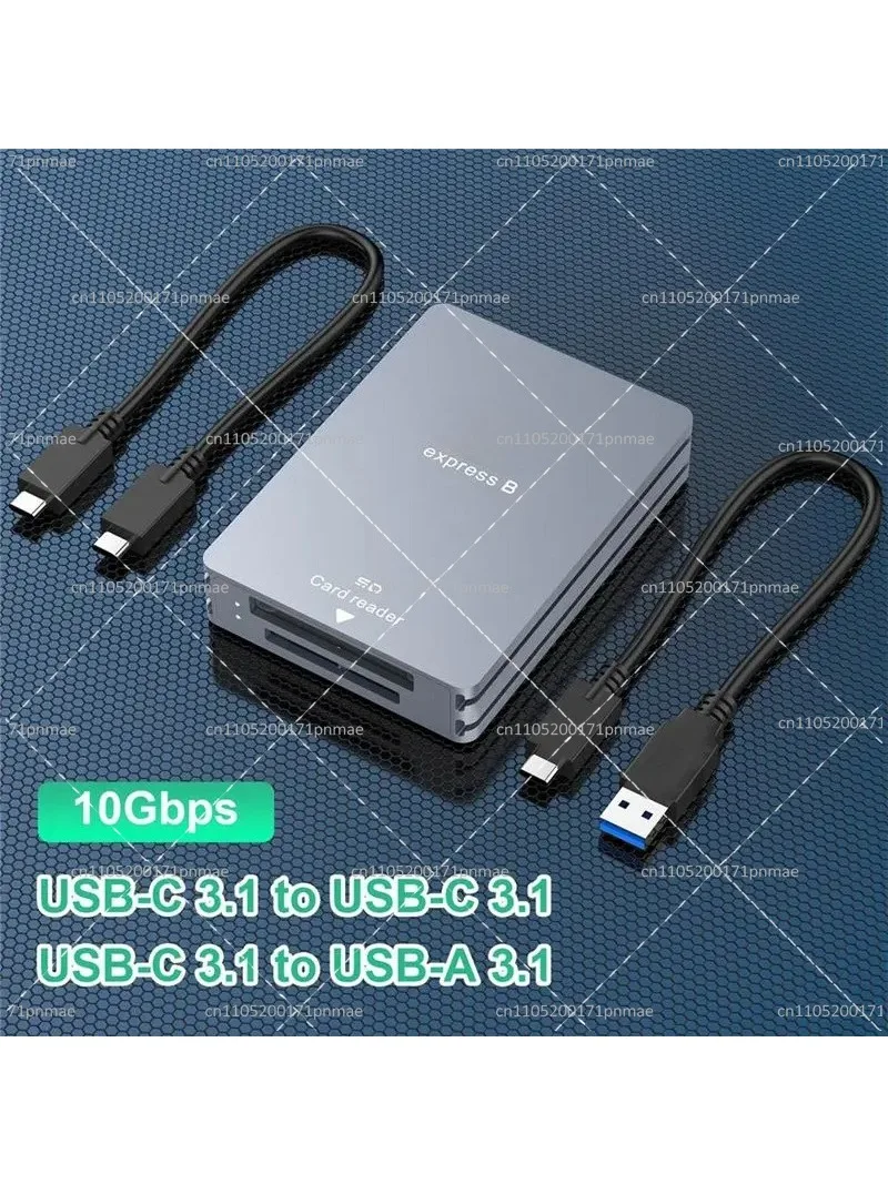 Card Reader USB 3.2 10Gbps Dual-Slot with USB C to USB C/A Cable for SLR Camera