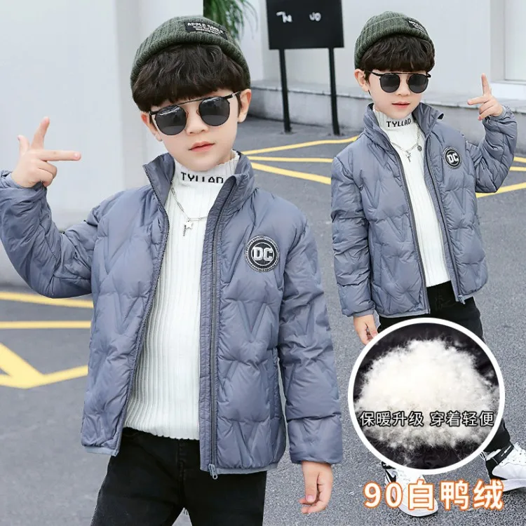 

Boys' lightweight down jacket for winter, fashionable warm jacket for middle-aged and young children, children's handsome versio