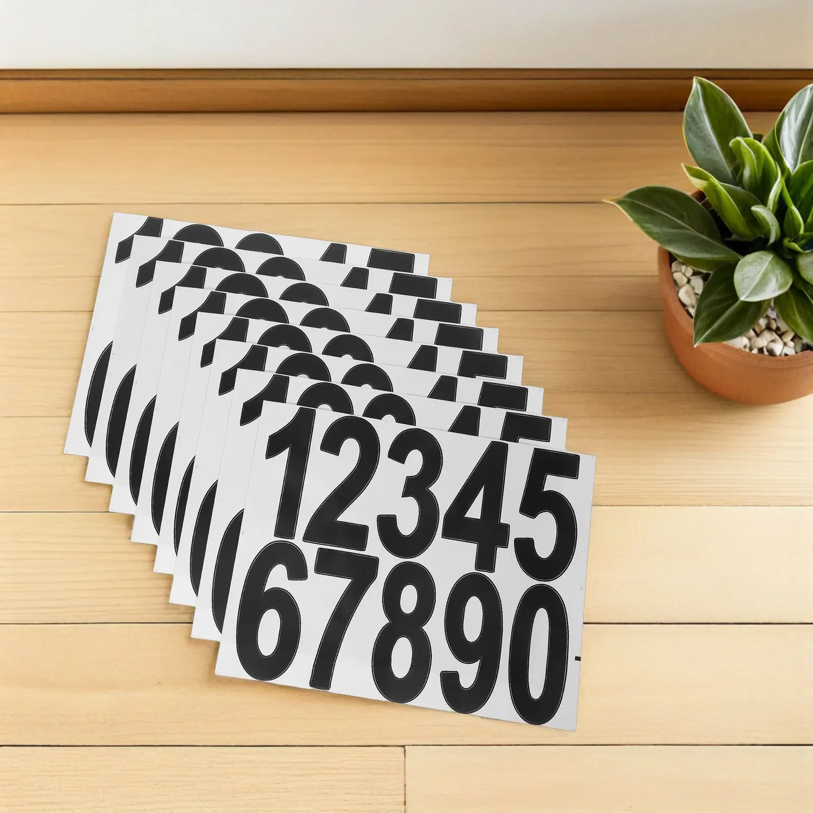 

8 листов самоклеящихся наклеек с номерами для почтовых ящиков, водонепроницаемые этикетки с номерами для дверей, окон, автомобилей