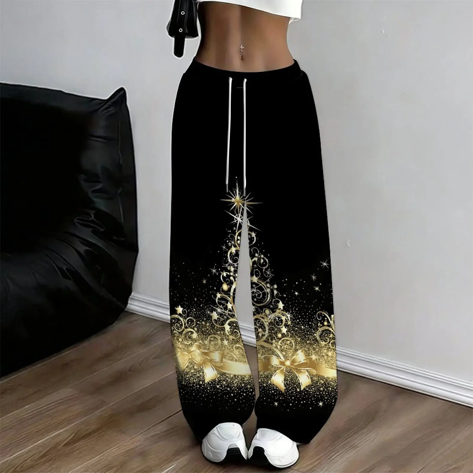 Ladies Autumn Winter Fashion Loose Trousers, Elegant Everyday Commuting Casual Pants for Vacation