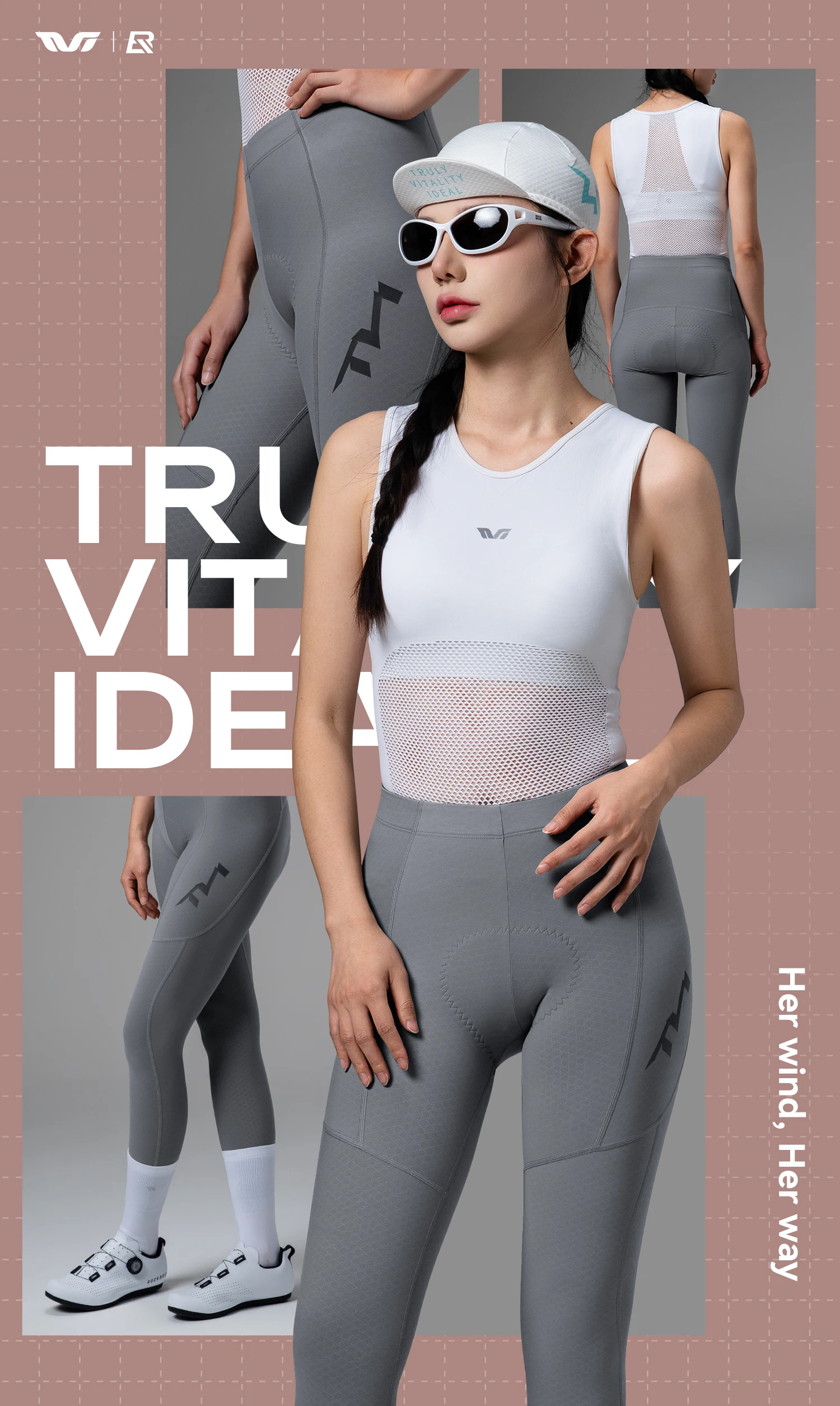 ROCKBROS Damen Fahrrad-Fleecehose Thermische Fahrrad-Tights mit Seitentasche für Handy Winddichte Leichte Radhose – Detail 1