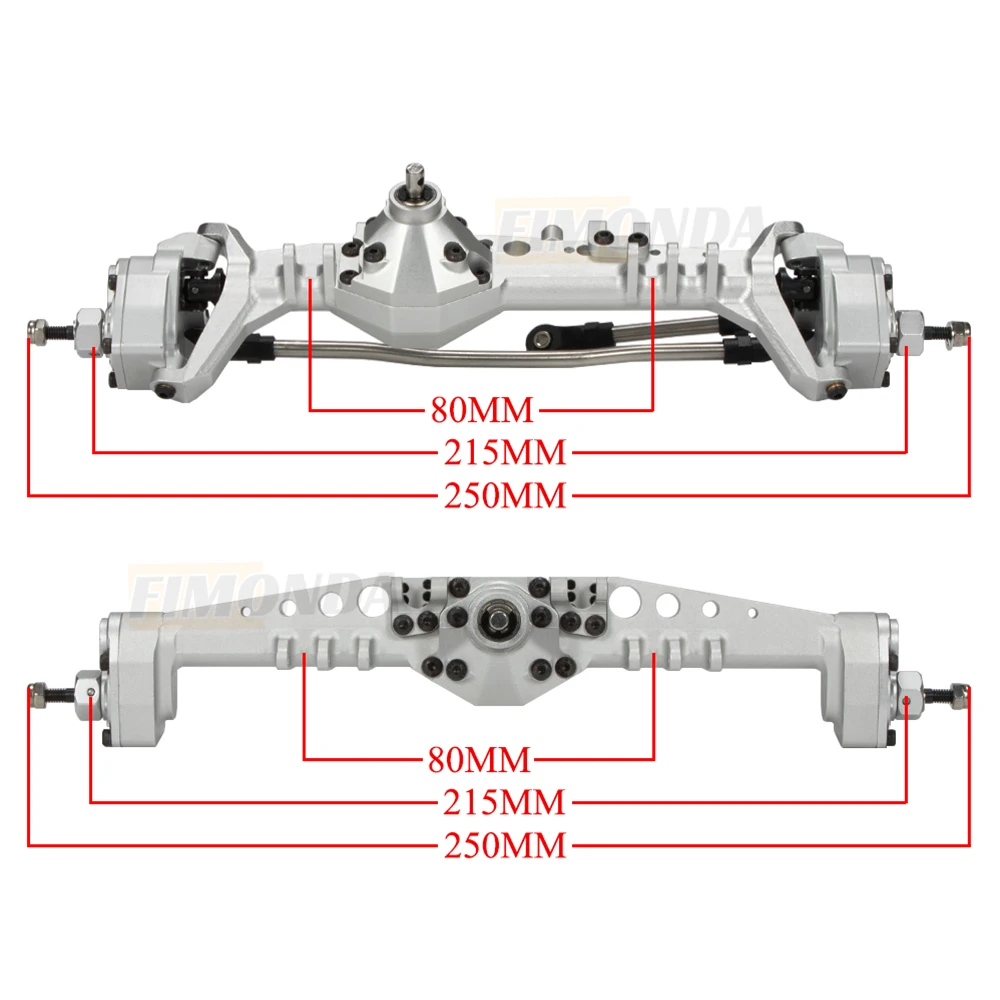 Aluminum F9 Portal Axle with Offset Front Differential for 1/10 RC Crawler Capra Gmade R1 Rock Buggy LCG Cheater Rigs 1.9 Shafty