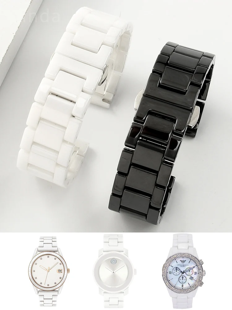 Ceramic Watch Band for Armani Movado Coach Rossini Guess Solvil Titus Ck Dw Watch Bracelet Men Women Waterproof Watch Band