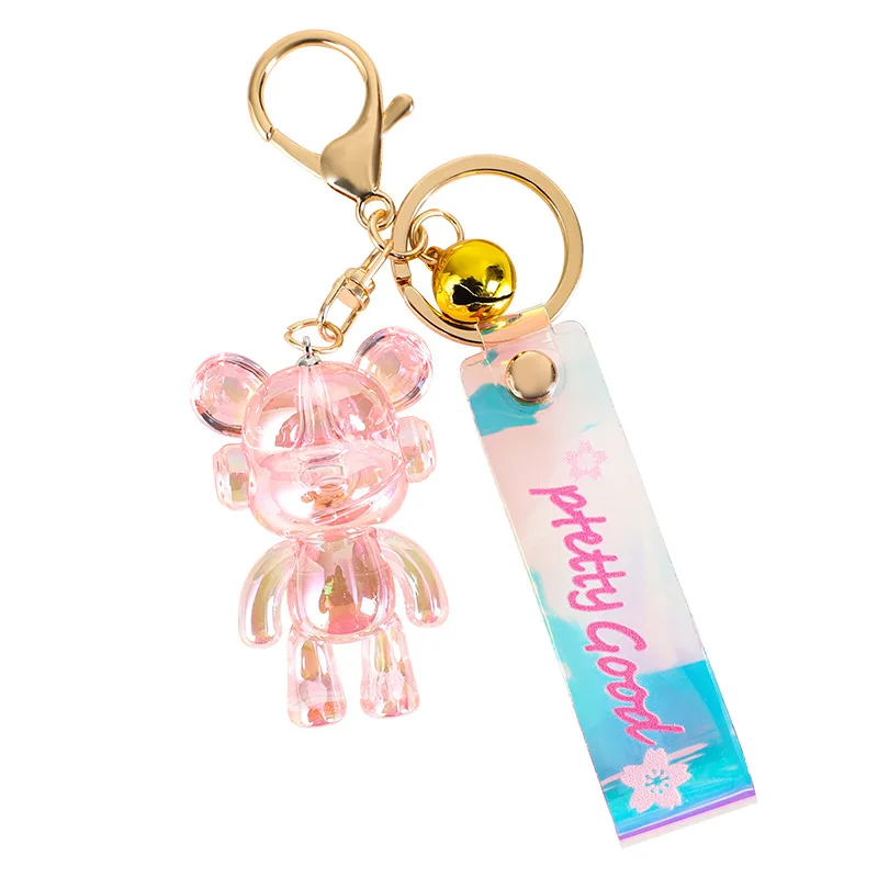 Брелок Minso Creative Crystal Violent Bear, акриловая прозрачная кукла, подвеска-брелок для ключей от машины, милый кулон-сумка