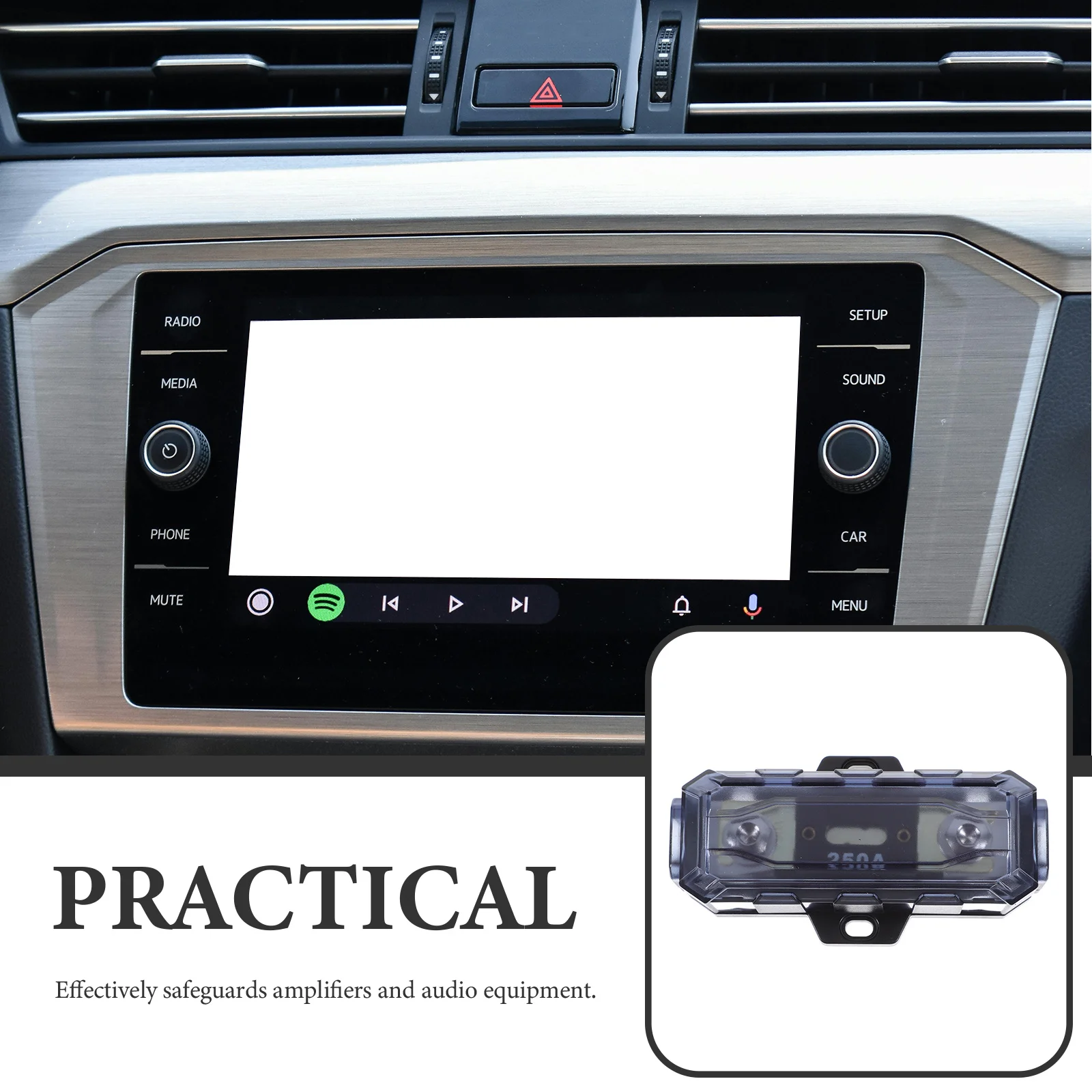 

250amp Car Audio Fuse Holder Zinc Alloy Material Durable Safeguard Amplifiers Quick Installation Wide Range Compatible