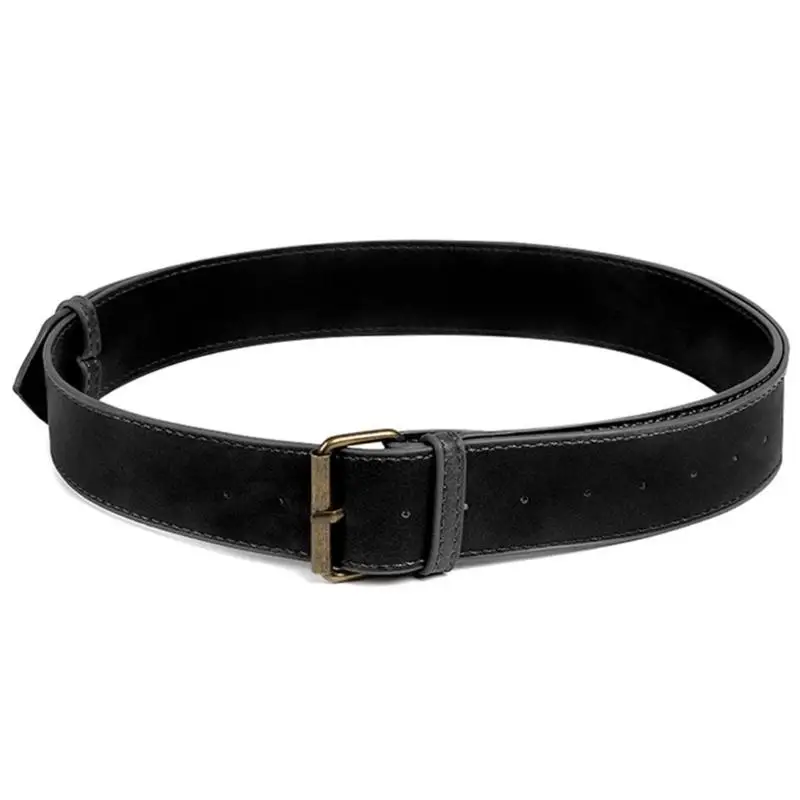 

652F PU Belt Adjustable Length Metal Buckle Waist Belt Woman Jeans Dresses Skirt Coat Decors Motorcycle Western Medieval Belt