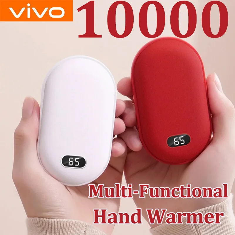 

VIVO 10000 мАч, грелка для рук, внешний аккумулятор 2 в 1, двухсторонний нагрев, быстрая зарядка, аккумулятор с цифровым дисплеем, внешний аккумулятор на зиму