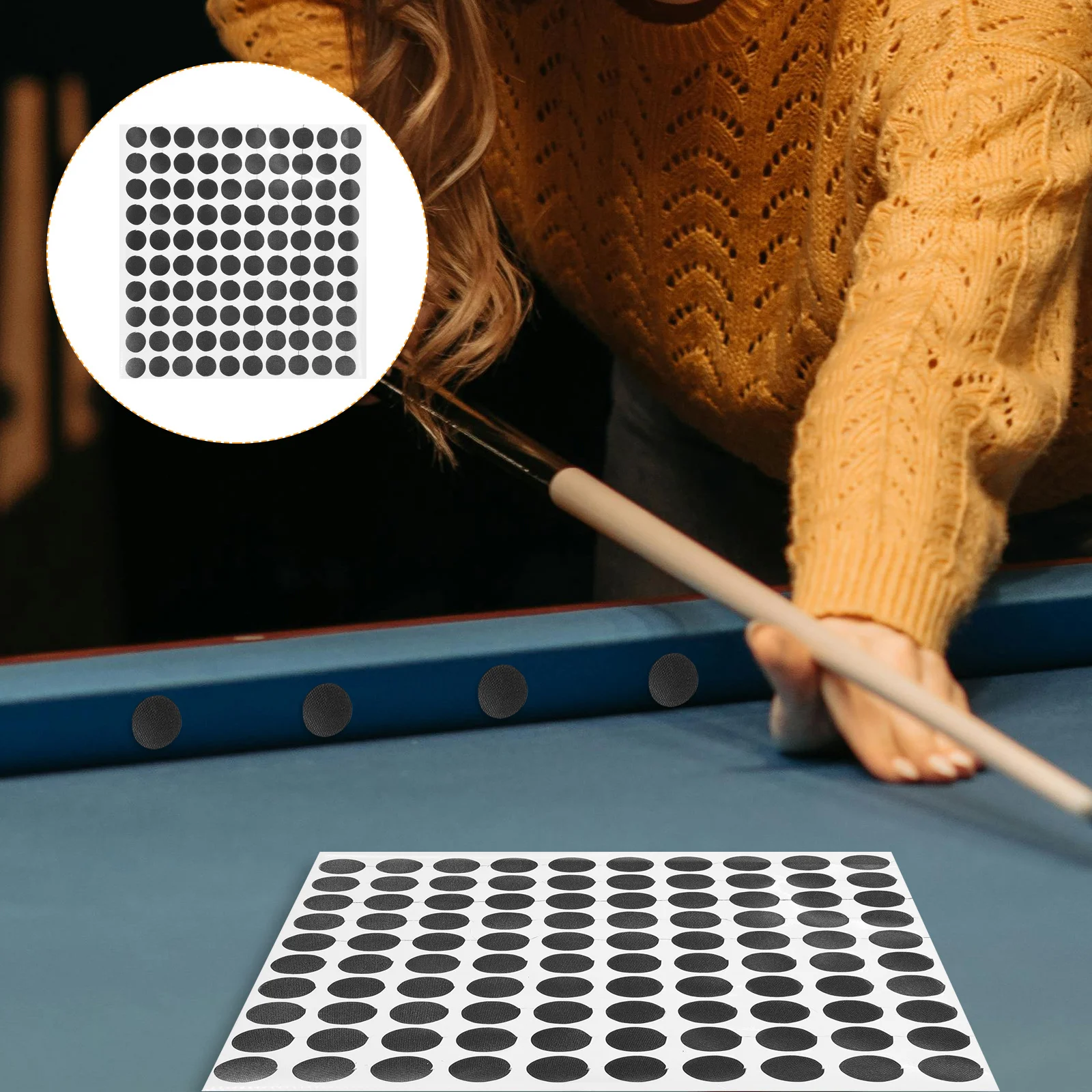 

1 Sheet Pool Table Spot Stickers Round Wear-Resistant Fixing Points for Billiard Table Making Point No Residue Compact Storage