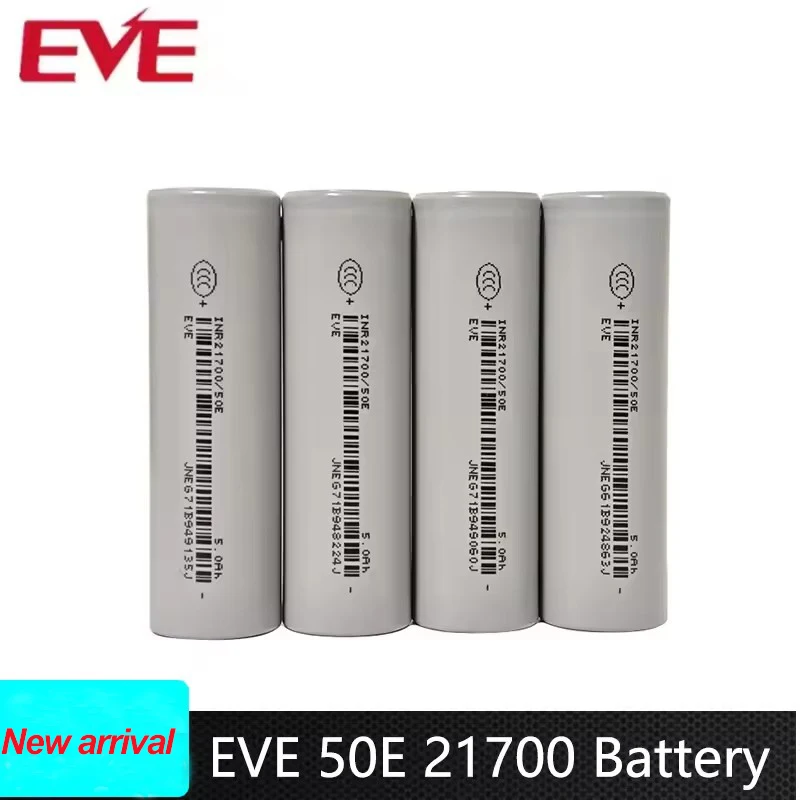 

40pcs Original EVE 50E INR 21700 Battery 5000mAh CDR 15A 3.7V Rechargeable Lithium-ion Batteries 21700 Cell For Battery Pack