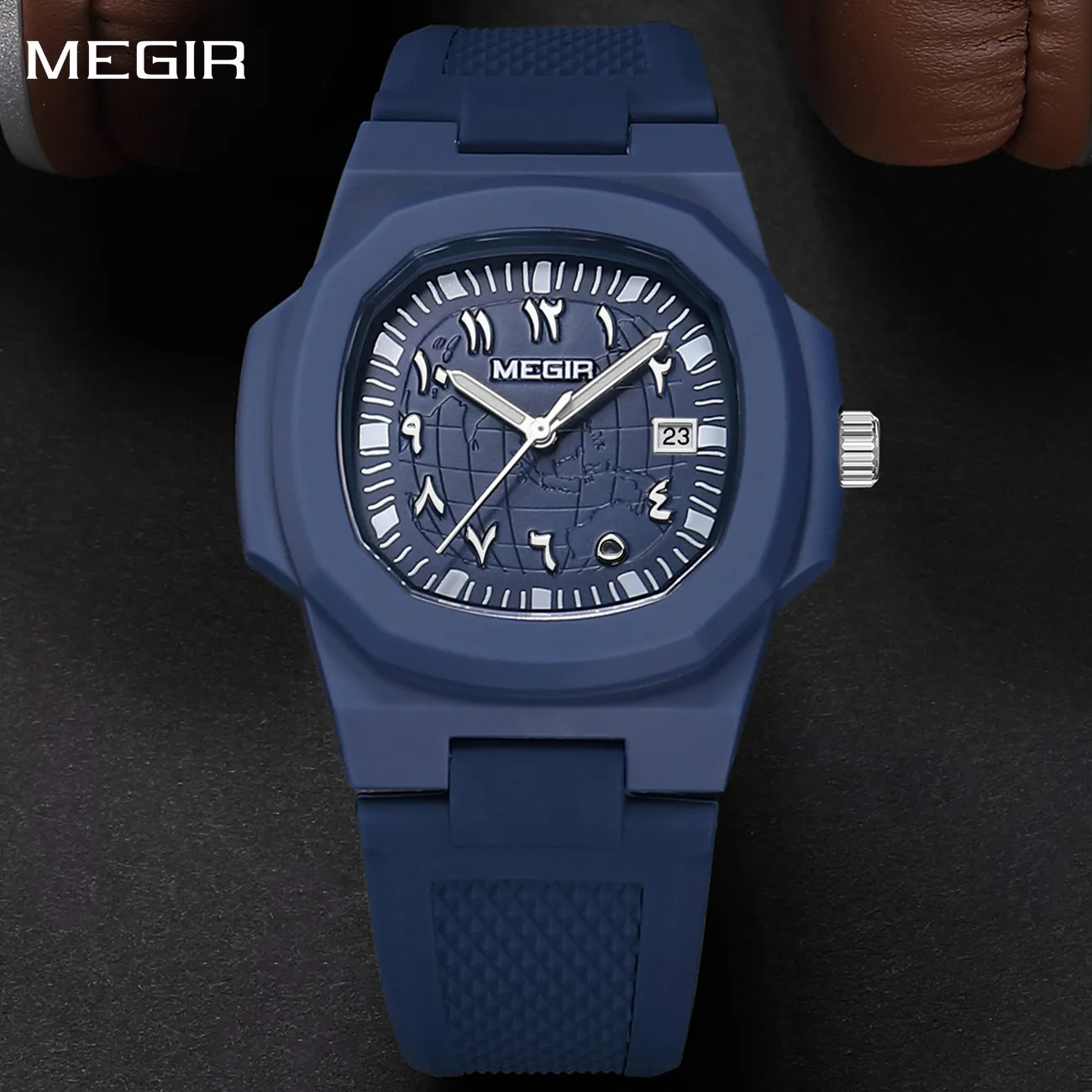 

MEGIR лучший бренд модные мужские часы водостойкий календарь мужские кварцевые наручные часы силиконовые спортивные военные часы Reloj Hombre 8119