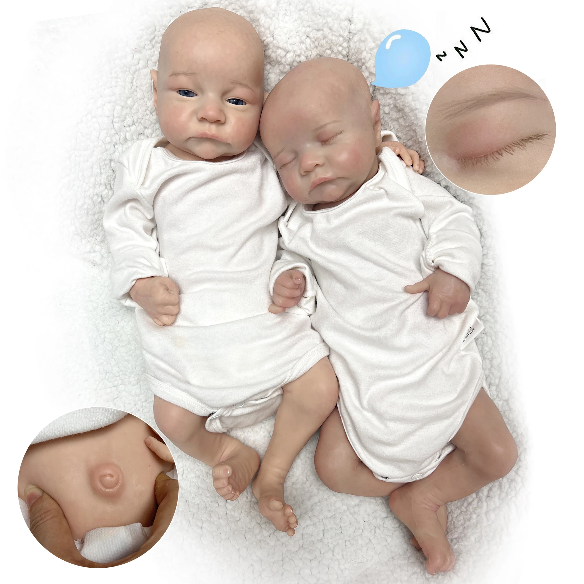 

Attyi 18 Inch Girl and Boy Levi Reborn Baby Doll Full Body Solid Silicone Realistic Newborn Doll Toy bebes rerbon silicona