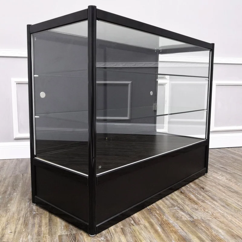 Custom. Top Seller LED Glass Counter Aluminum Frame Smoke Shop Showcase Store Display Cabinet with Adjustable Shelves