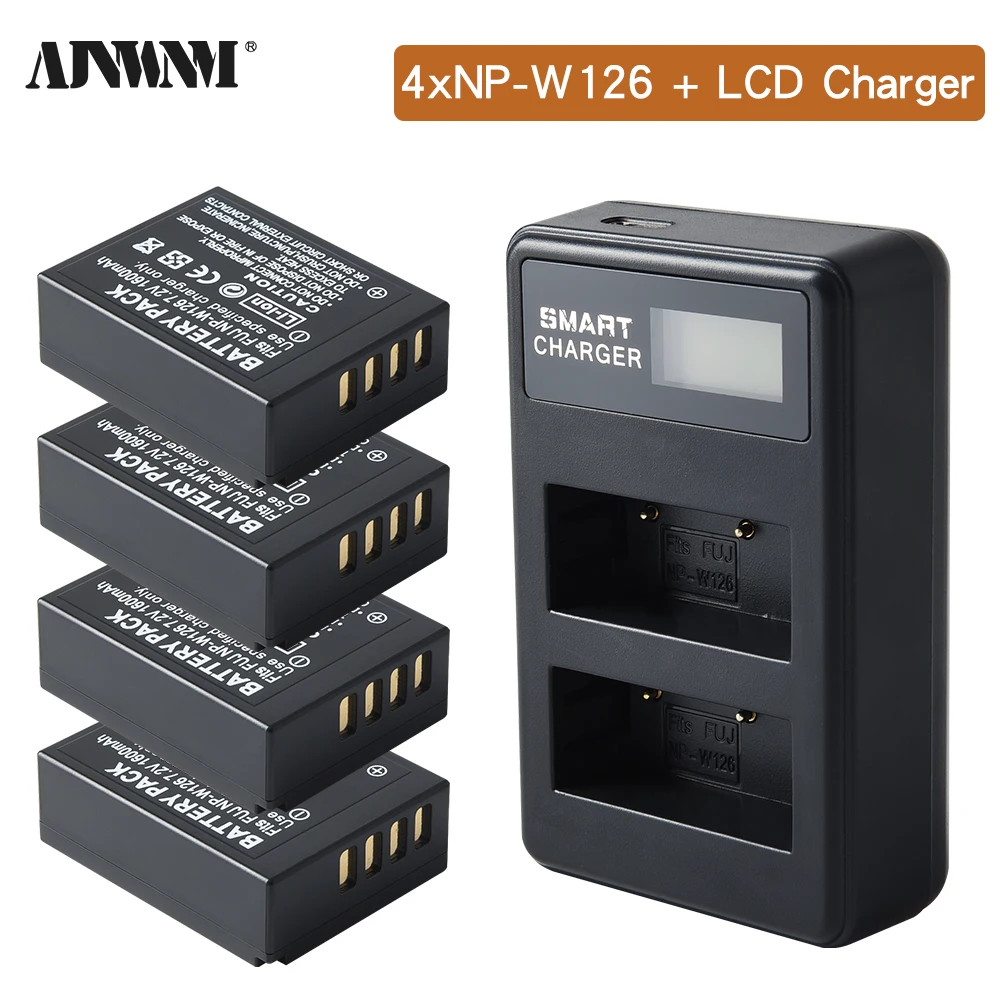 

1600MAH NP-W126 NPW126 NP-W126S Battery and Fast Charger for Fujifilm X100F X-A10 X-A7 X-A5 X-A3 X-A2 X-A1 X-E2 X-E2S X-Pro1