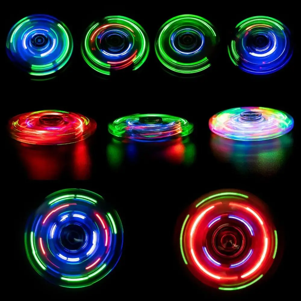 Fingertip Hand Spinner Pressure Reducing Glow in Dark Fingertip Gyroscope Fidget Spinner LED Light Finger Hand Spinner