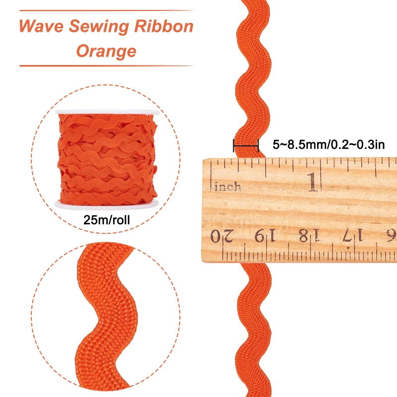 11 Yards 10mm/0.4“ Polyester Rick Rack Trim Wave Bending Fringe Trimming Ribbon Polypropylene Fiber Ribbons