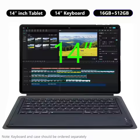 Nenmone Mpad15 4G Large FHD Screen 14 inch Tablet Android14 Octa Core T616 16GB RAM 512GB Tablet 2 In 1 Tablet PC With Keyboard