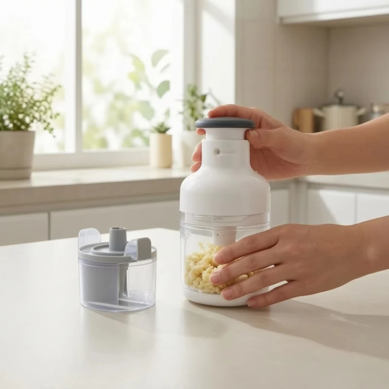 Convenient Manual Food Chopper Effortlessly Dice Vegetables Like Onions, Garlic, And Herbs For Your Kitchen Recipes