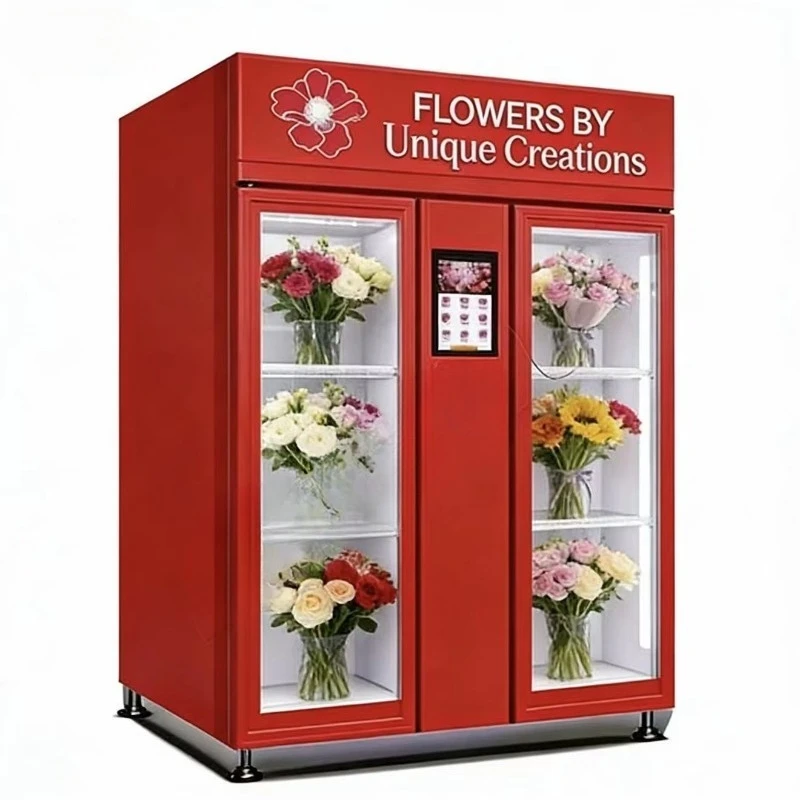 Customized Self Service Flower Vending Machine 24h Unattended Fresh Startup SDK Wi-Fi Ethernet 4G