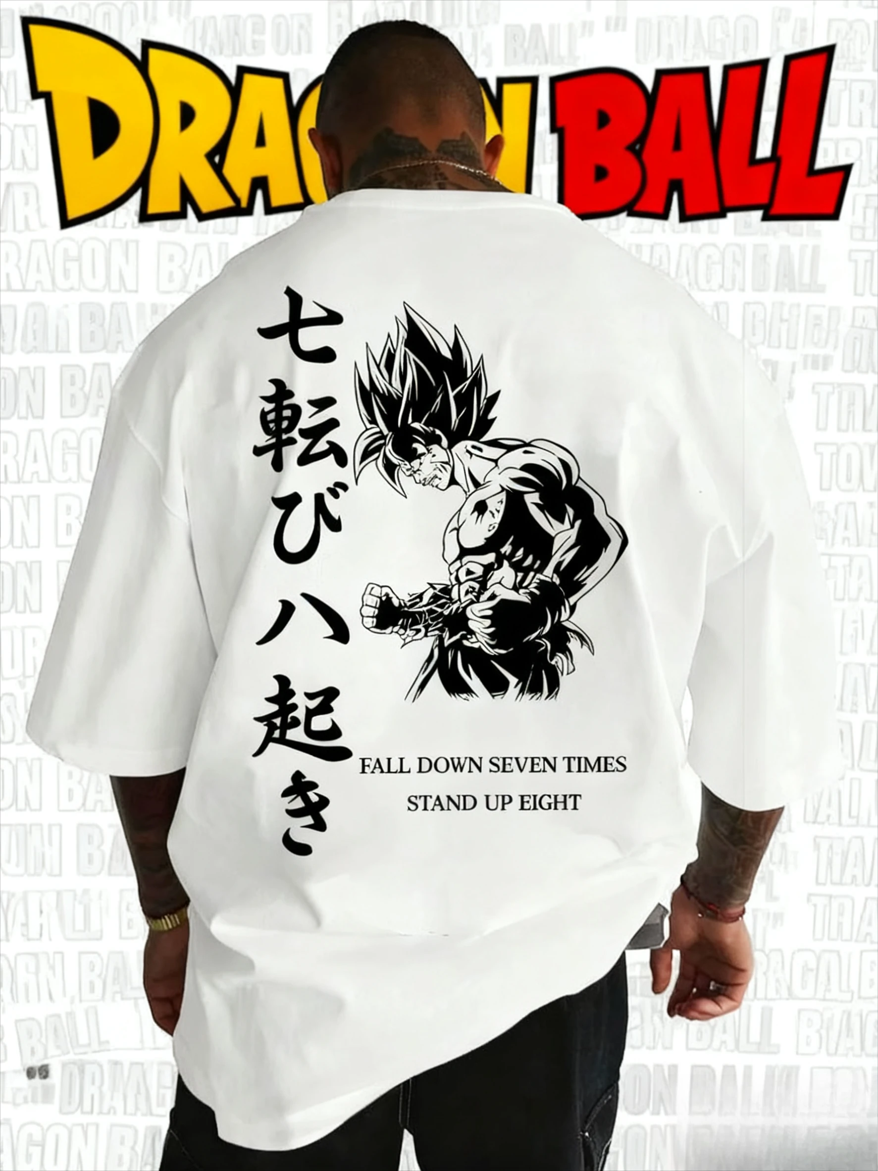 

2025 Новая футболка с персонажем Dragon Ball Anime Series Son Goku, очень большая свободная повседневная футболка Y2k с летним принтом из 100% чистого хлопка