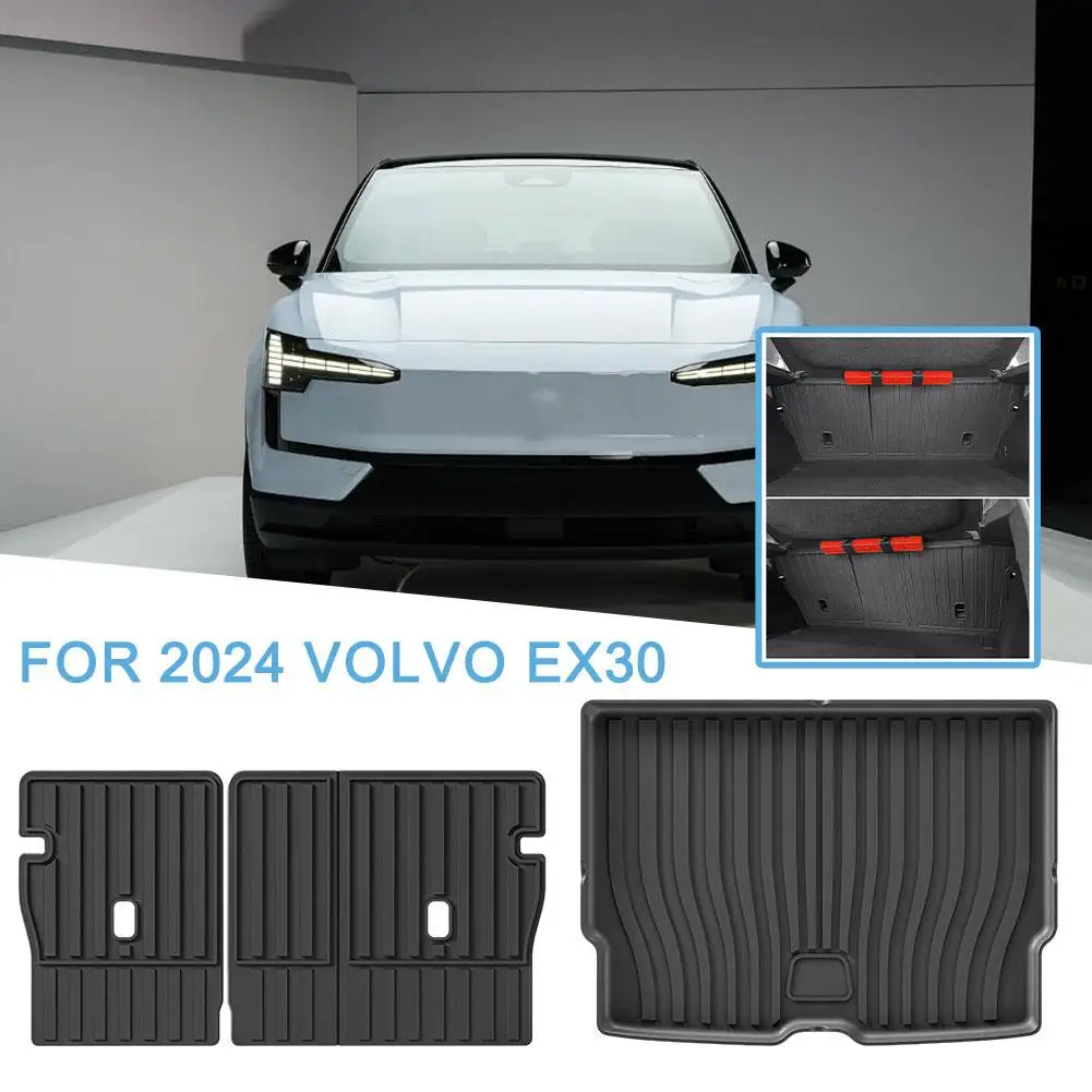 For 2024 Volvo EX30 Trunk Mat/seat Back Mat Non-slip TPE Material Thicken Scratch-resistant Interior Accessories Easy To Clean ﻿