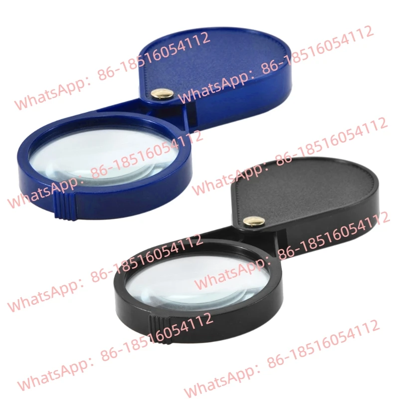 

10-кратная складная карманная лупа диаметром 2,56 дюйма с брелком, портативное стекло для чтения, ювелирных изделий и монет