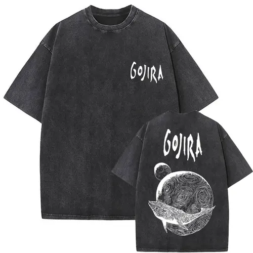Imagen 2 del producto Washed Vintage Metal Band Gojira Magma Music Album Graphic T-shirt Men Women Clothing Gothic Rock Oversized Tshirt Short Sleeve