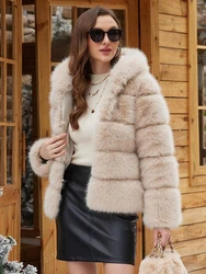 ZADORIN Inverno Spessore Caldo Soffice Cappotto di Pelliccia Sintetica Delle Donne Pelose Con Cappuccio Manica Lunga Giacca di Pelliccia Sintetica Cappotti di Pelliccia di Lusso Capispalla Femminile