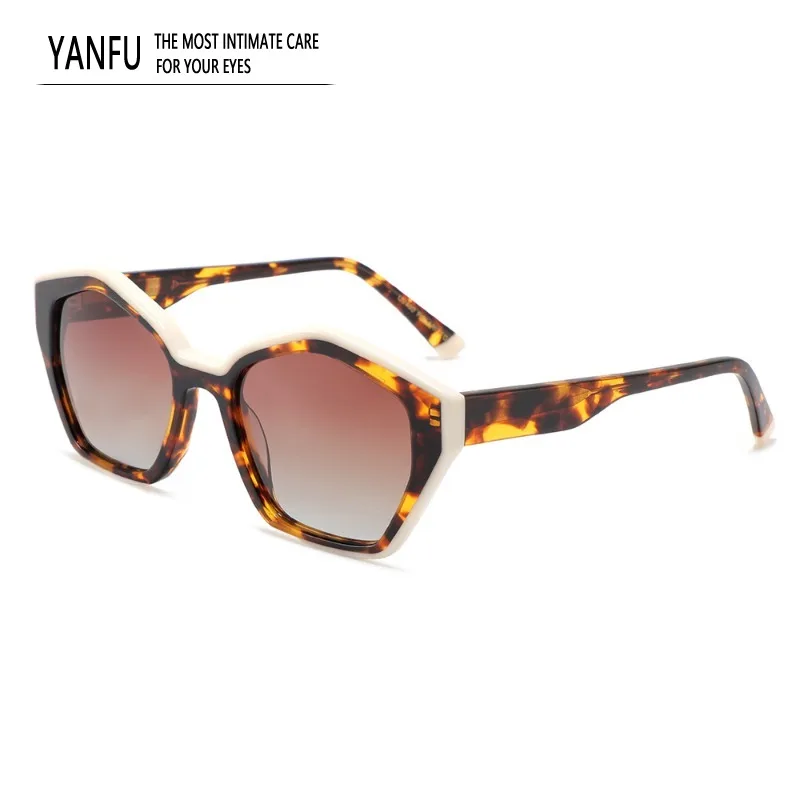 

Gradient Patchwork Acetate Sunglasses Woman Polarized Trendy Travel UV400 Retro Glasses Man Fashion Eyewear Women Men Popular