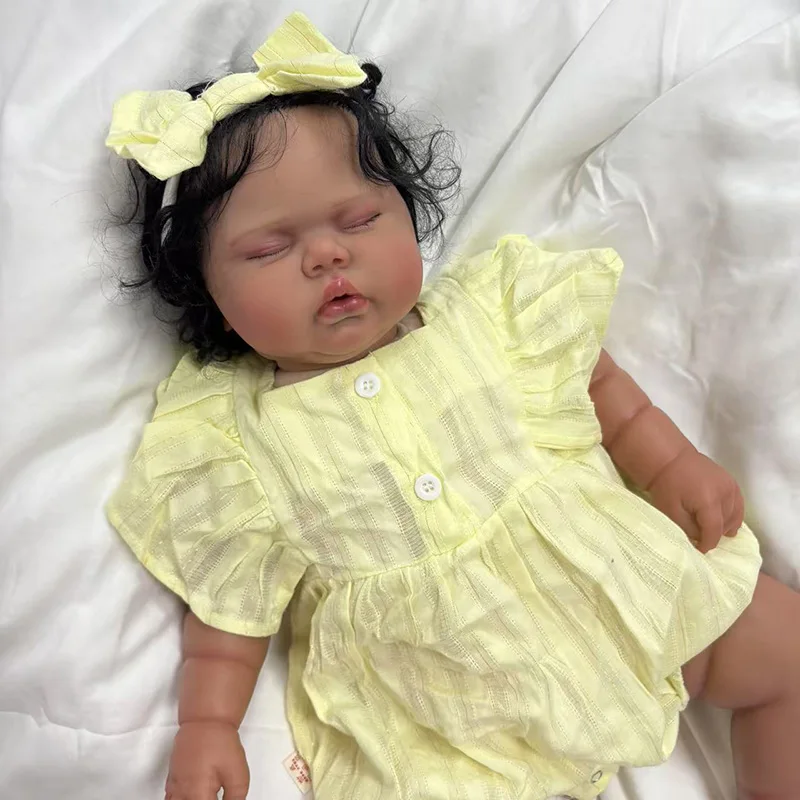 60CM Reborn Toddler Baby Doll Sleeping Picke Soft Cloth Body Real Looking Baby Dolls Bonecas Bebe Rooted Hair Same as Pictures