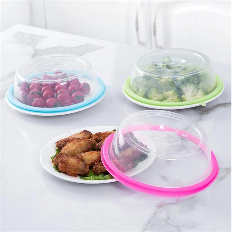 Food Cover Plastic Microwave Oven Special Heating Anti-splash Oil Preservation Cover Clear Lid Safe Vent Kitchen Tools Cocina