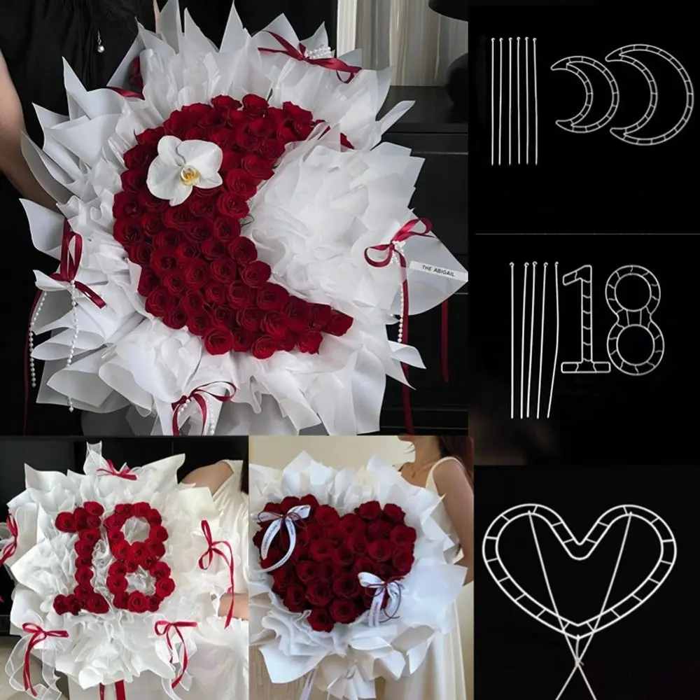 

Plastic Bouquet Holder Heart Moon Shaped 18 Years Old Flower Arrangement Stands DIY Crafts Flower Wreath Frame Home Decor