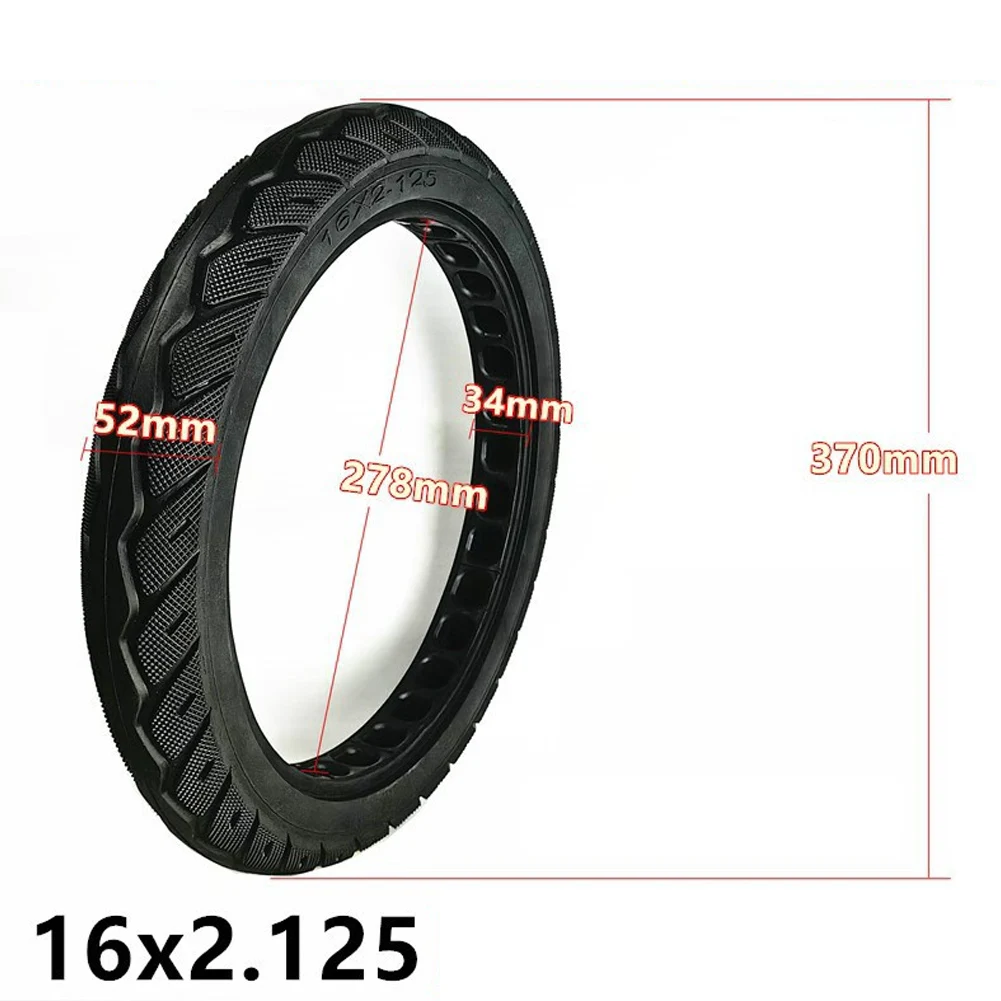 

16 Inch 16x2 125 Solid Tire for Electric Bike and Scooter Strong Rubber Construction with Enhanced Stability and Grip