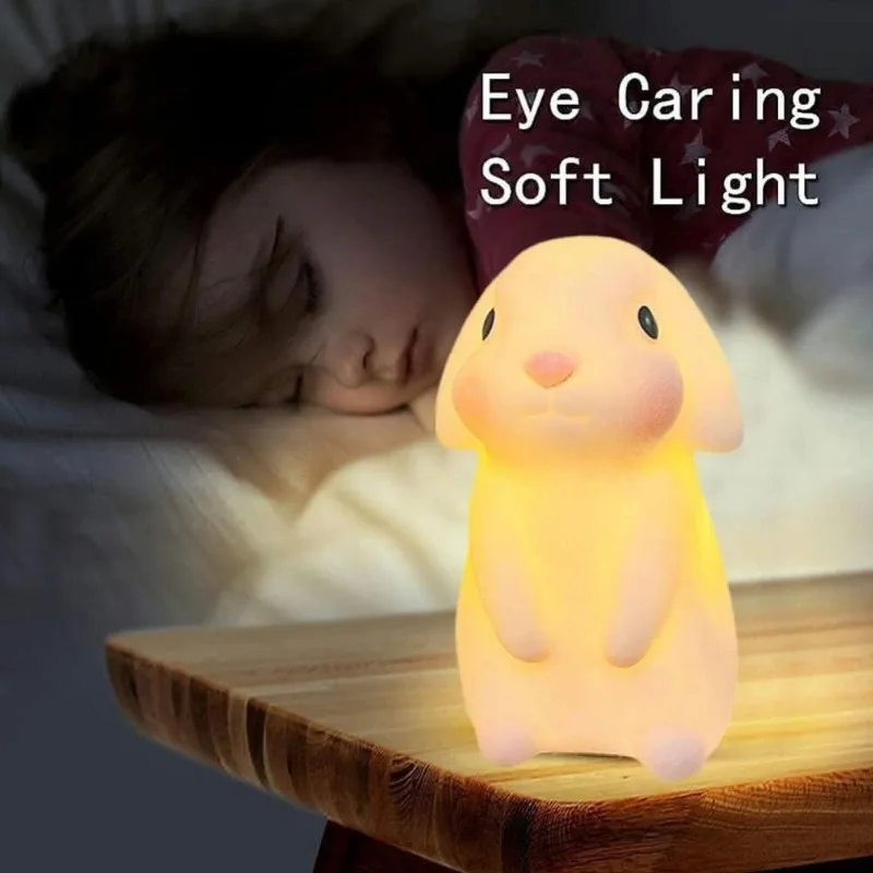 Night Lights for Kids Lovely Rabbit Animal Night Light Warm and Beautiful Suitable for Bedrooms Novelty Mobile Led Light