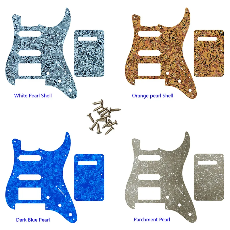 

Guitar Pickguard-For US 11 Screw Holes Strat With Floyd Rose Tremolo Bridge PAF Humbucker Single HSS Scratch Plate & Back Plate