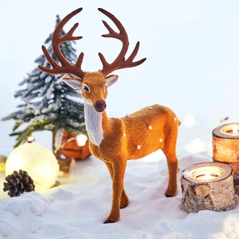 15/20/25/30/35cm Xmas Elk Decorations Simulation Plush Reindeer Bring Joyful Festivities Atmosphere Christmas Deer Toys for Home