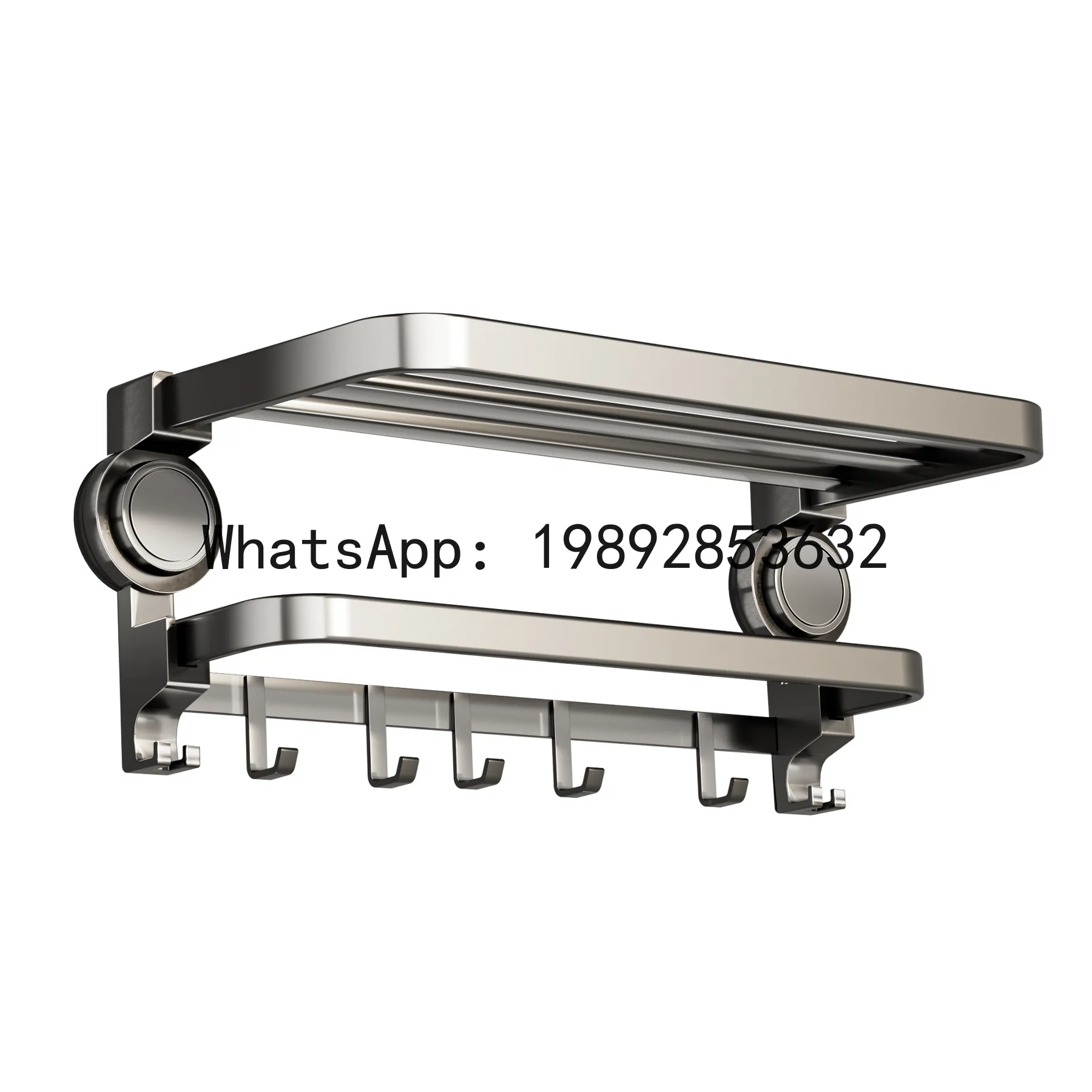 

Держатель для полотенец на присосках XL - цвет оружейной стали, без сверления, для ванной комнаты, органайзер для полотенец