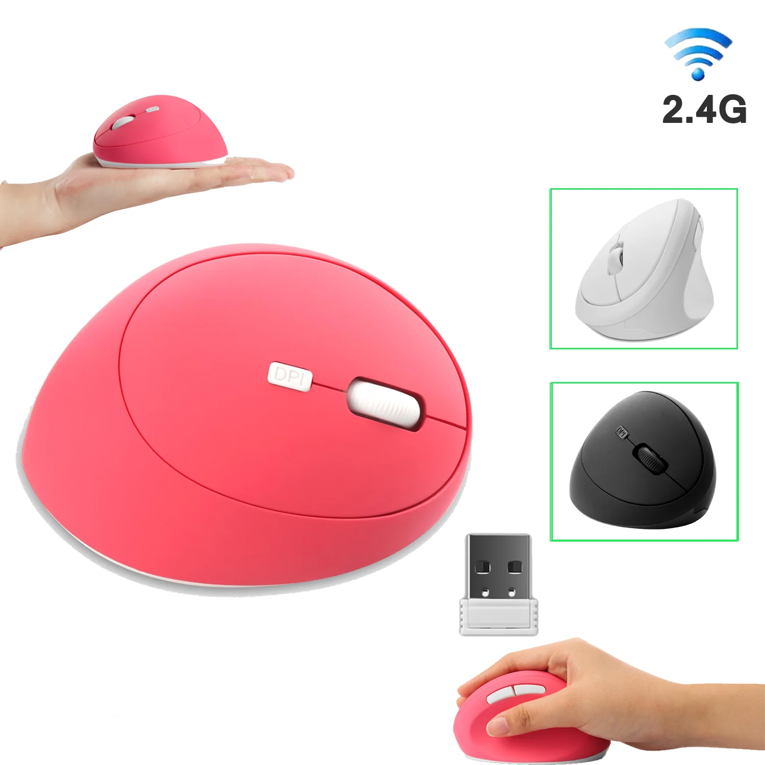 

New Ergonomic Vertical Mouse 2.4G USB Rechargeable Mice 800/1200/1600DPI Wireless Game Mouse 4D Optical Office Mause For Laptop