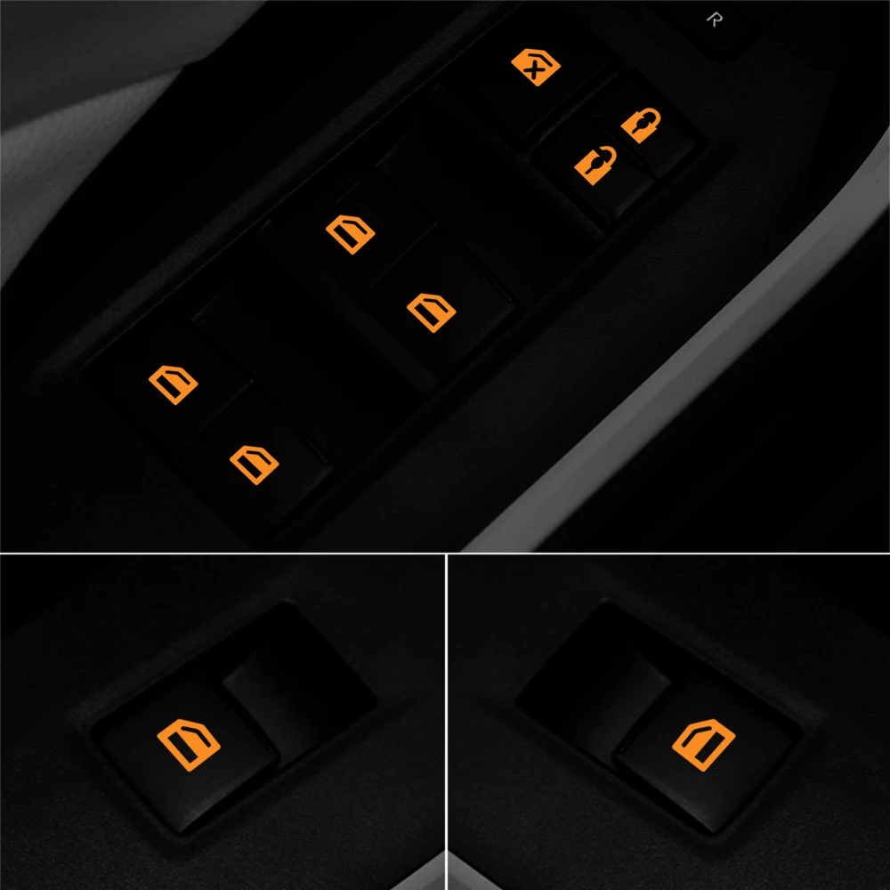 Car Window Lifter Luminous Switch Button Stickers for Kia Rio Optima Sportage Sorento Soul Ceed Cerato Forte Seltos 3 Buttons Fl