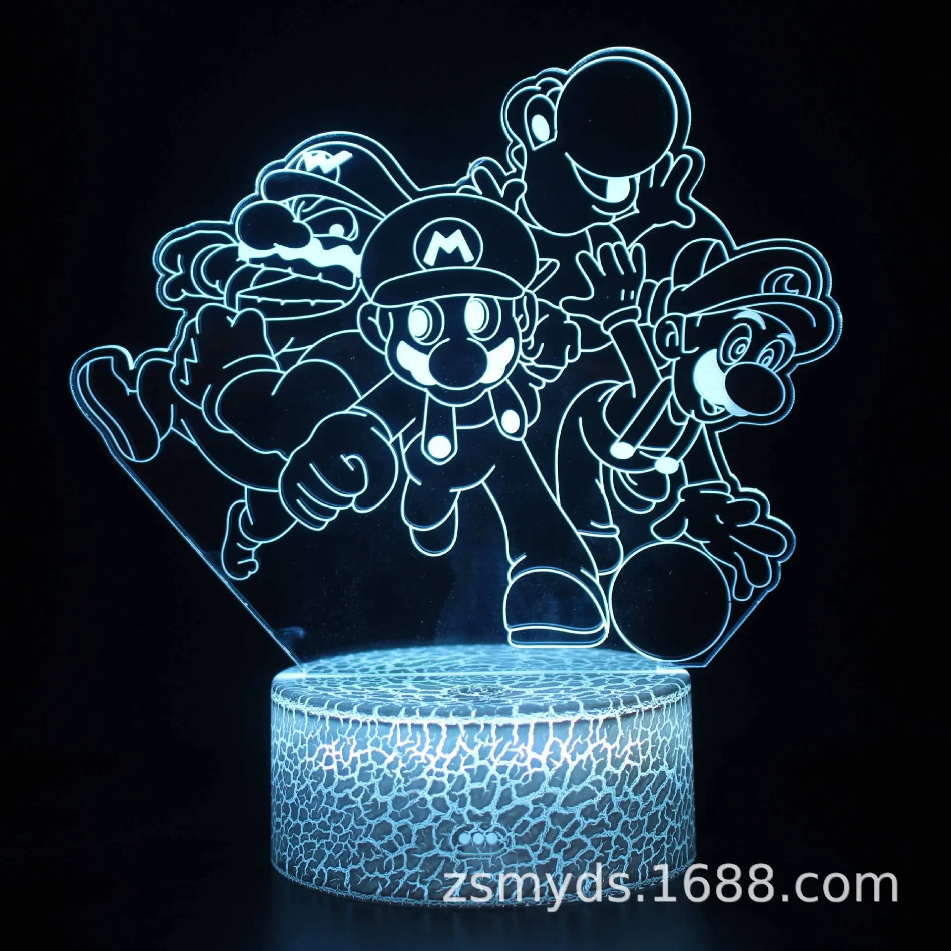 Super Mario Game Cartoon Mario Colorful Creative 3D Lamp Anime Figure LED Night Lamp Touch Table Lamp Ornaments Kids Toys Gifts