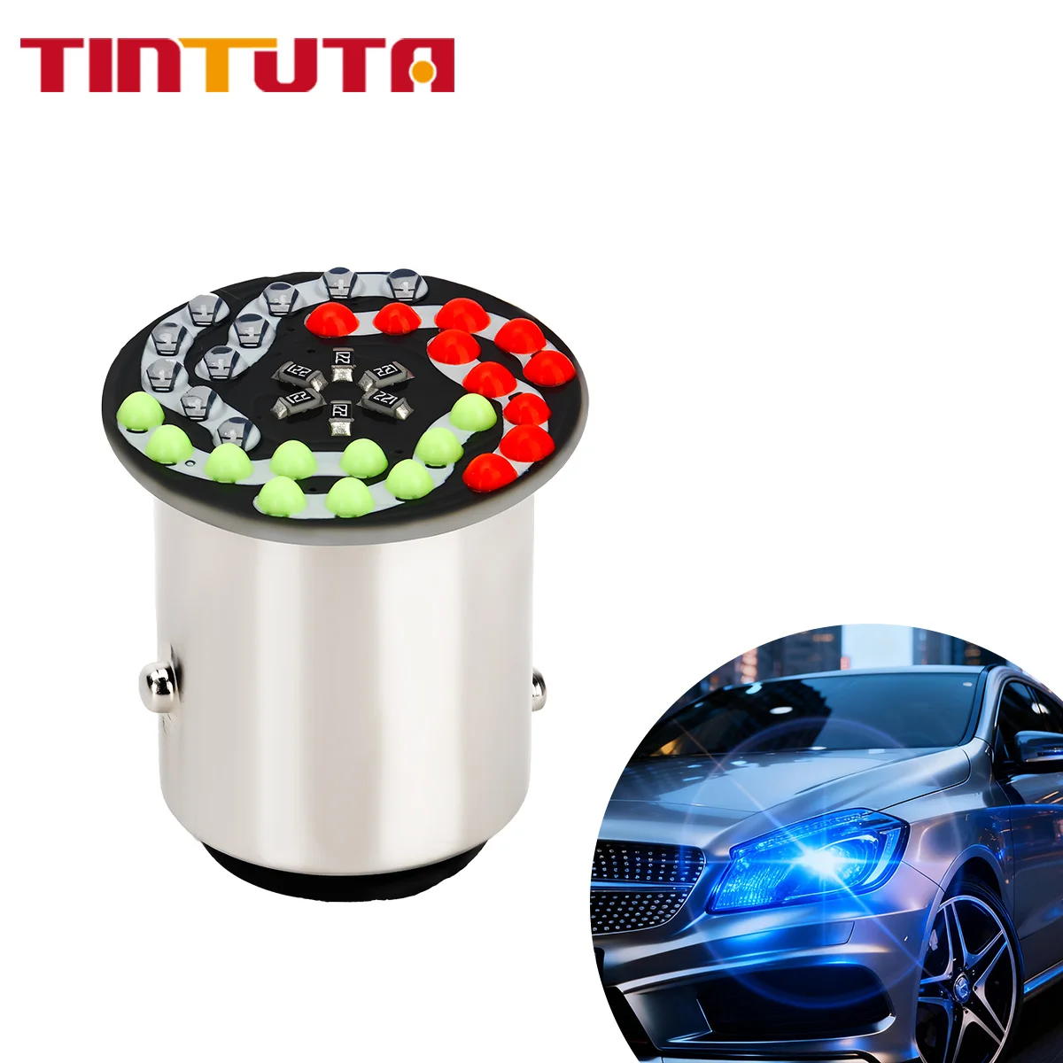 

1/4PCS 1157 BAY15D LED Bulbs P21/5W Canbus Car Strobe Tail Light RGB 12V Signal Light Daytime Running Lamp Flash 24SMD 30SMD