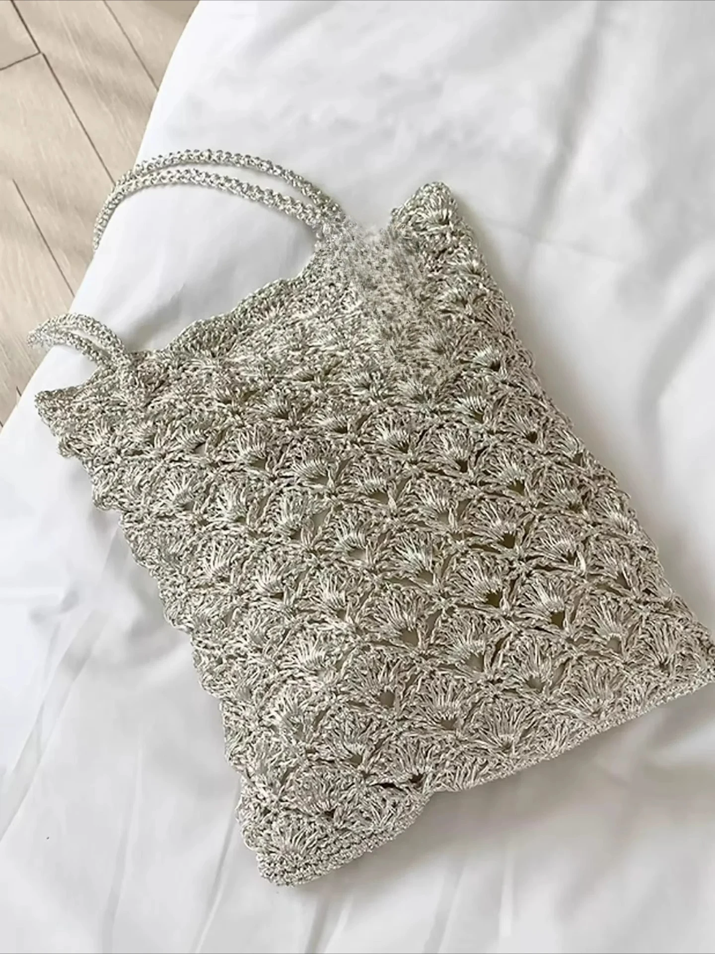 

Shell Hook Flower Bags 2025 New Silver Elegant Single Shoulder Bag for Women