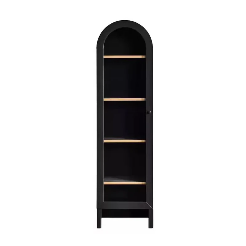 Arched locker, American bookcase Solid wood multi-layer bookshelf French shelf Glass case Storage display cabinet