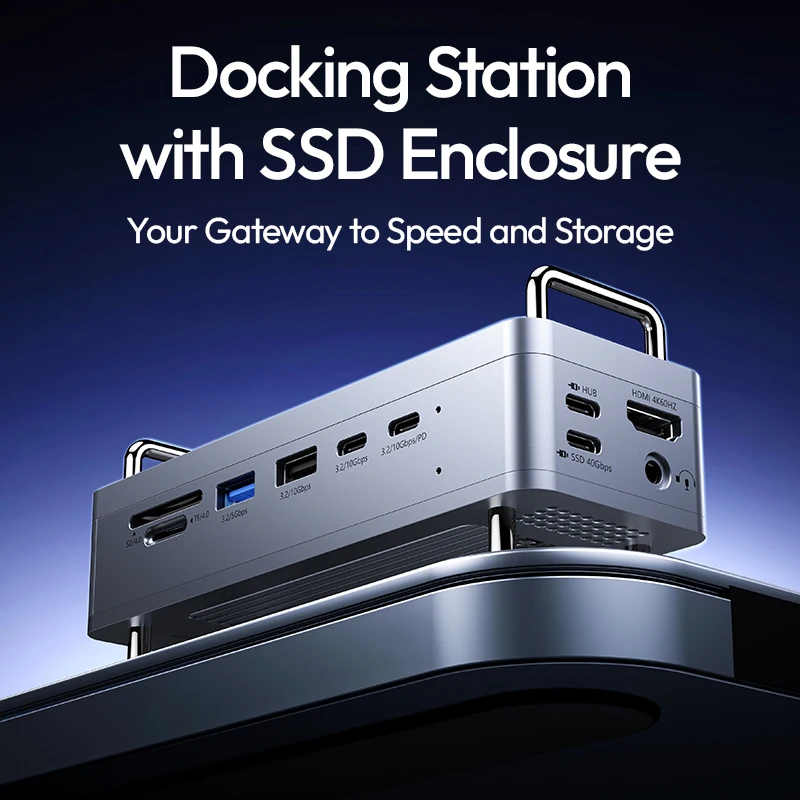 Док-станция Ulanzi QT03 с корпусом SSD 2-в-1, минималистичная настройка, 8 ТБ, двухчиповый дизайн, высокоскоростные инструменты для передачи данных