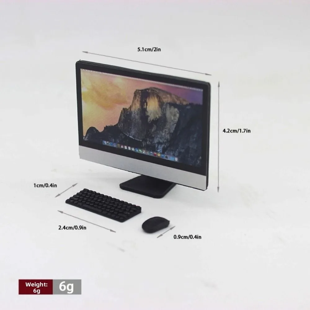 Cute 1/12 Dollhouse Miniature Computer 1:12 Mini Keyboard Chair Desk Kit Micro Scene Props Laptop Computer Room Furniture Decor
