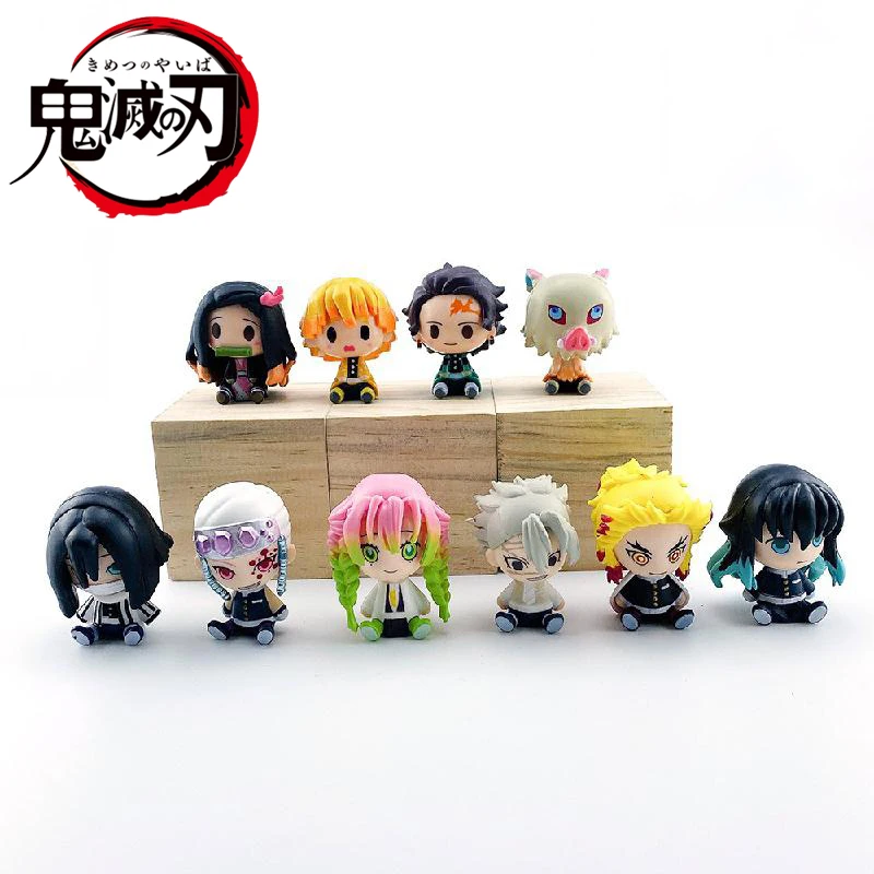 Kawaii Q Version игрушечная фигурка рассекающего демонов кукла сидящий призрак экшн-фигурка Tanjiro Nidouzi Inosuke Zenizu Коллекционная модель подарок