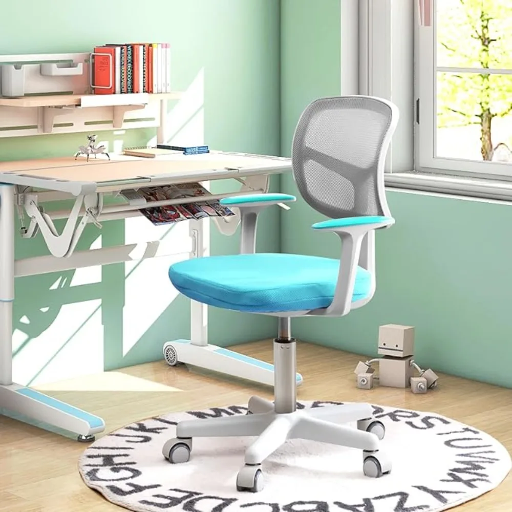 

Kids Desk Chair, Height Adjustable Children Study Chair, Swivel Mesh Task Student Chair, Unil Casters, Child Computer Desk Chair