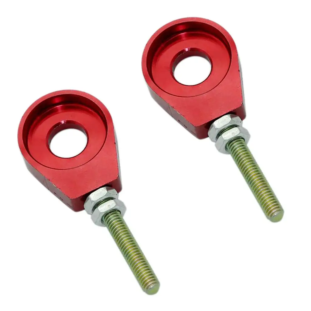 

Motorcycle Chain Adjuster Block Tensioner Aluminum Alloy Red for Dirtbike 250cc Pit Bike ATV