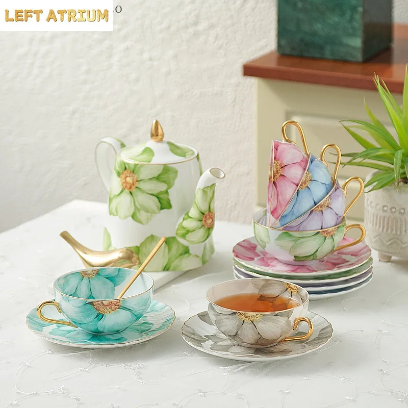 Light Luxury Ceramic Coffee Mug Coffee Cup Coffee Pot European Style Afternoon Tea Cup and Saucer Set Ceramic Cup New Home Gift