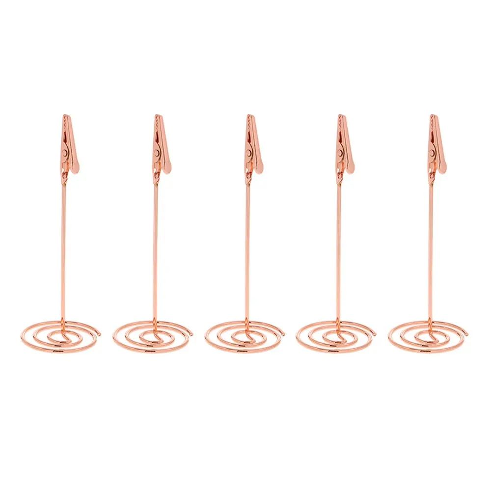 12Pcs 11.5cm Metal Alligator Clip Desk Photo Holders Table Number Stand Place Card Holder Paper Clip for Wedding Reception Decor